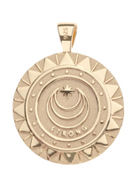 Jane Win Strong Blazing Sun Coin Pendant