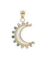 Jane Win Forever Nightfall MOP Crescent Moon Pendant