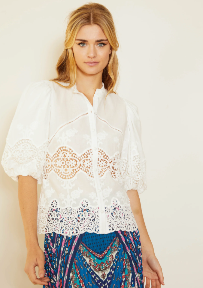 Celeste Ivory Lace Top