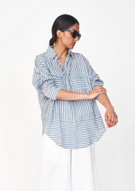 Kyoto Blouse In Ocean Stripes