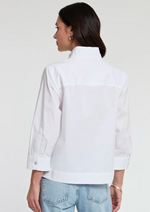 Dora 3/4 Sleeve Cotton Pleated Shirt