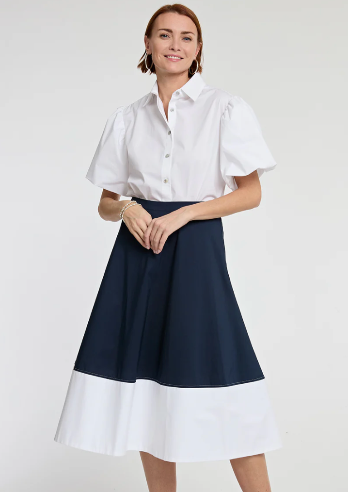 Gloria Colorblock Cotton Skirt