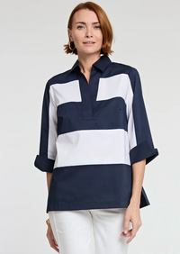 Vicky 3/4 Sleeve Colorblock Cotton Top