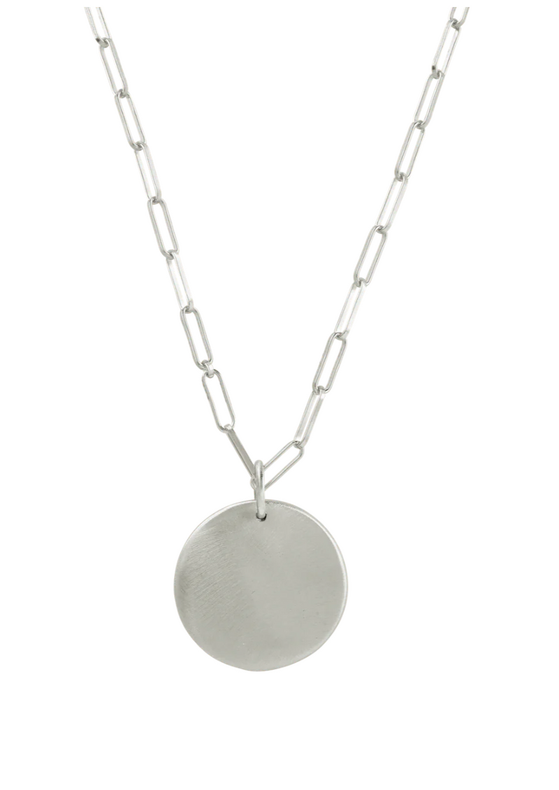 Sterling 36" Extra Large Disk Necklace