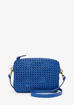 Clare V Cobalt Rattan Midi Sac