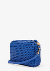 Clare V Cobalt Rattan Midi Sac