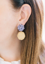 Rattan Ball Earrings Lavender