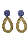 Ava Rattan LavenderTeardrop Earrings