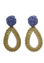 Ava Rattan LavenderTeardrop Earrings