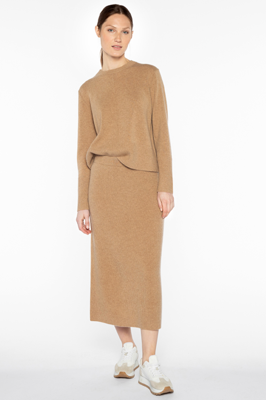 Kinross Camel Rib Skirt