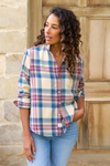 F&E Eileen Tan, Red & Blue Flannel Plaid