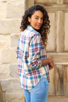 F&E Eileen Tan, Red & Blue Flannel Plaid