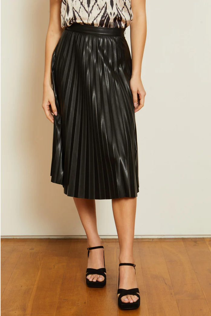 Annette Black Vegan Leather Skirt