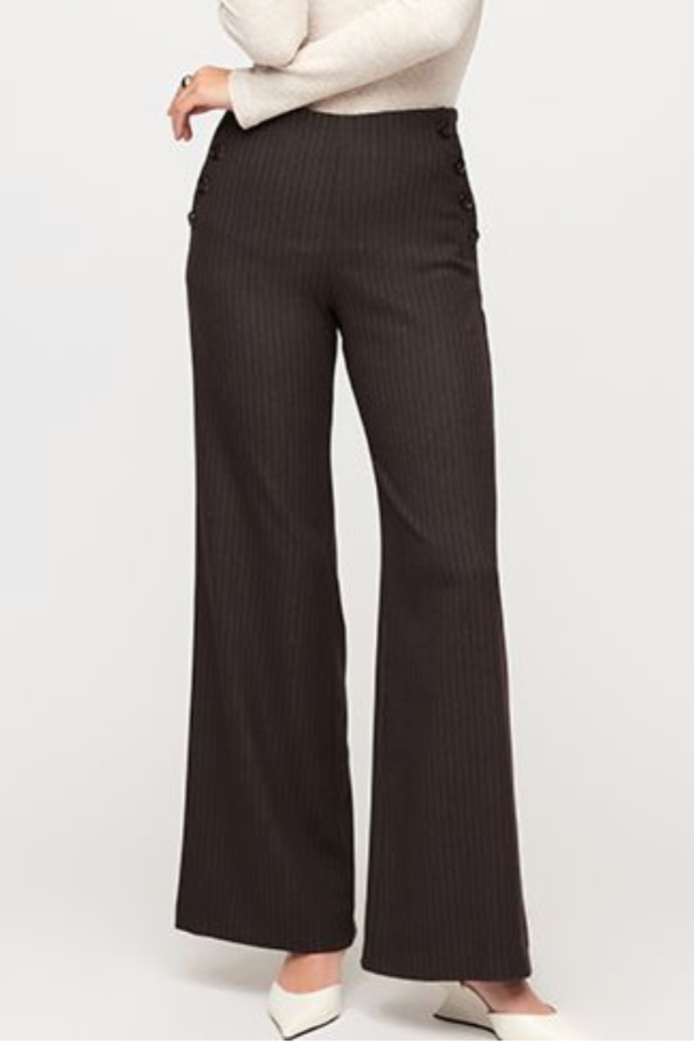 Stripe Button Pocket Pants