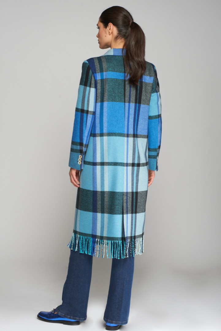 Vilagallo Katherin Blue Plaid Coat