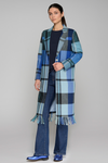 Vilagallo Katherin Blue Plaid Coat