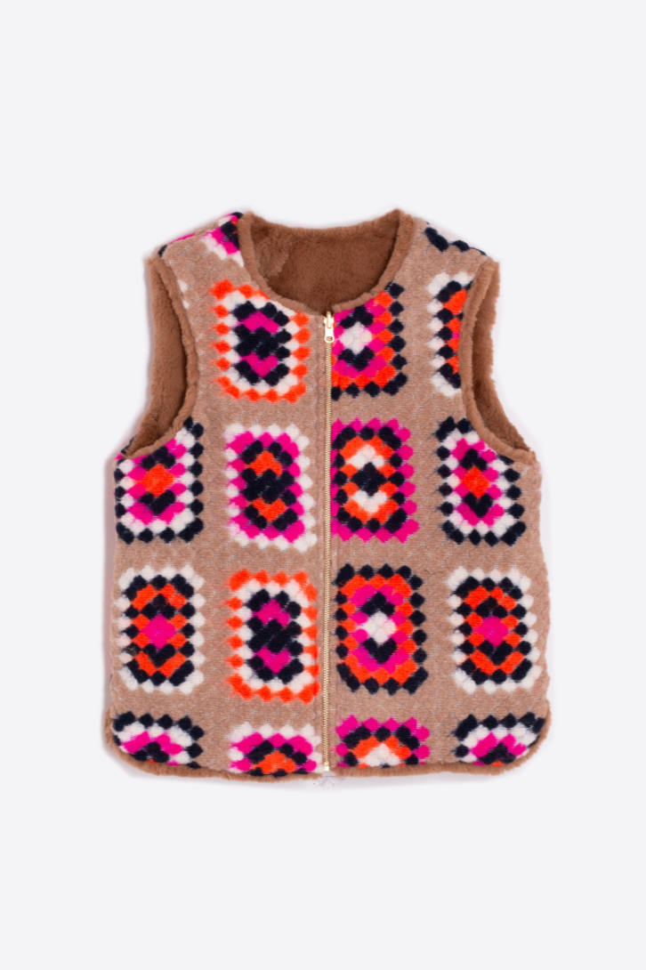 Vilagallo Naomi Reversible Crochet Vest