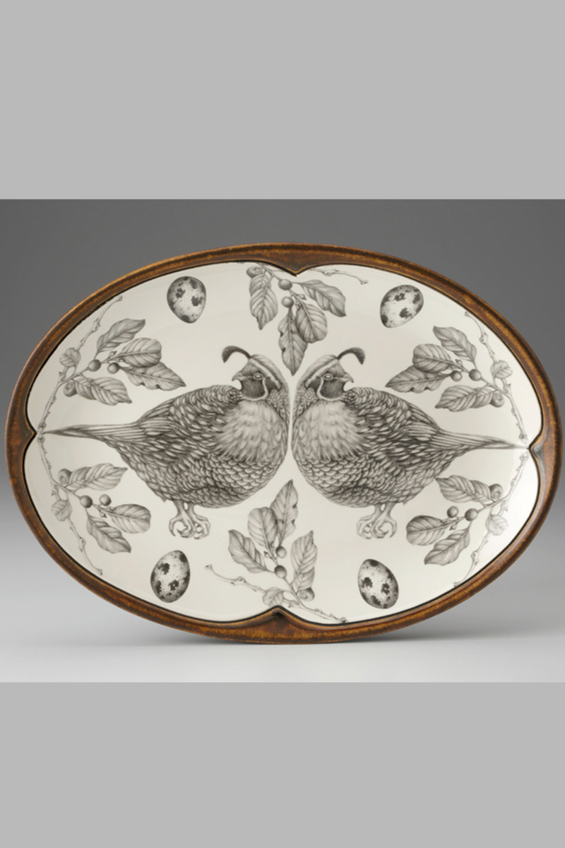 Quail Small Oval Platter