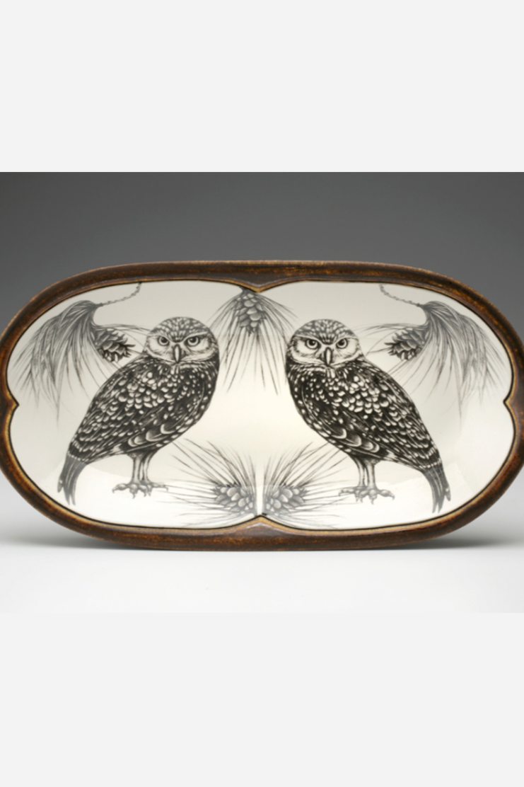 Burrowing Owl Rectangular Serving Dish