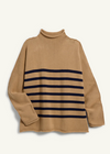 F&E Monterey Camel w/ Navy Stripe Sweater