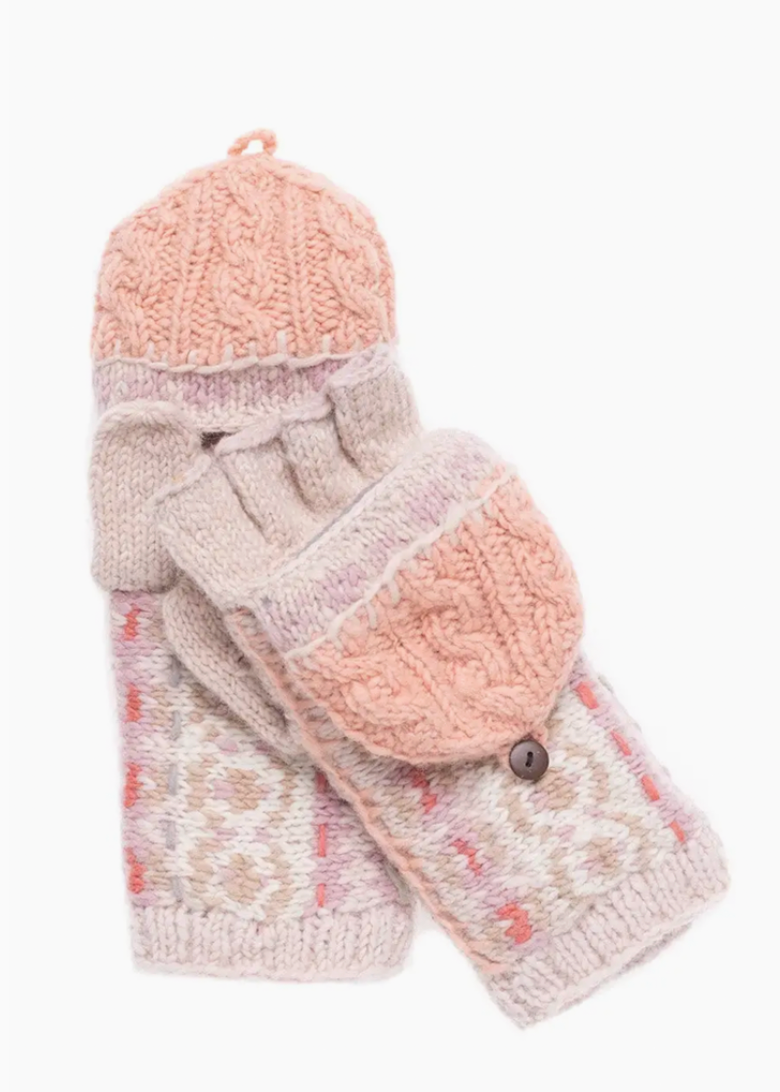 Hardwick Convertible Mittens Blush