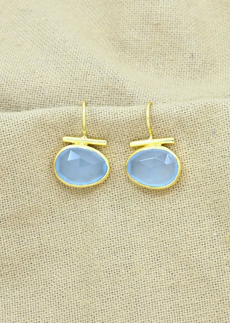 Chalcedony Bar Earrings