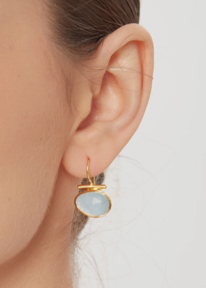 Chalcedony Bar Earrings