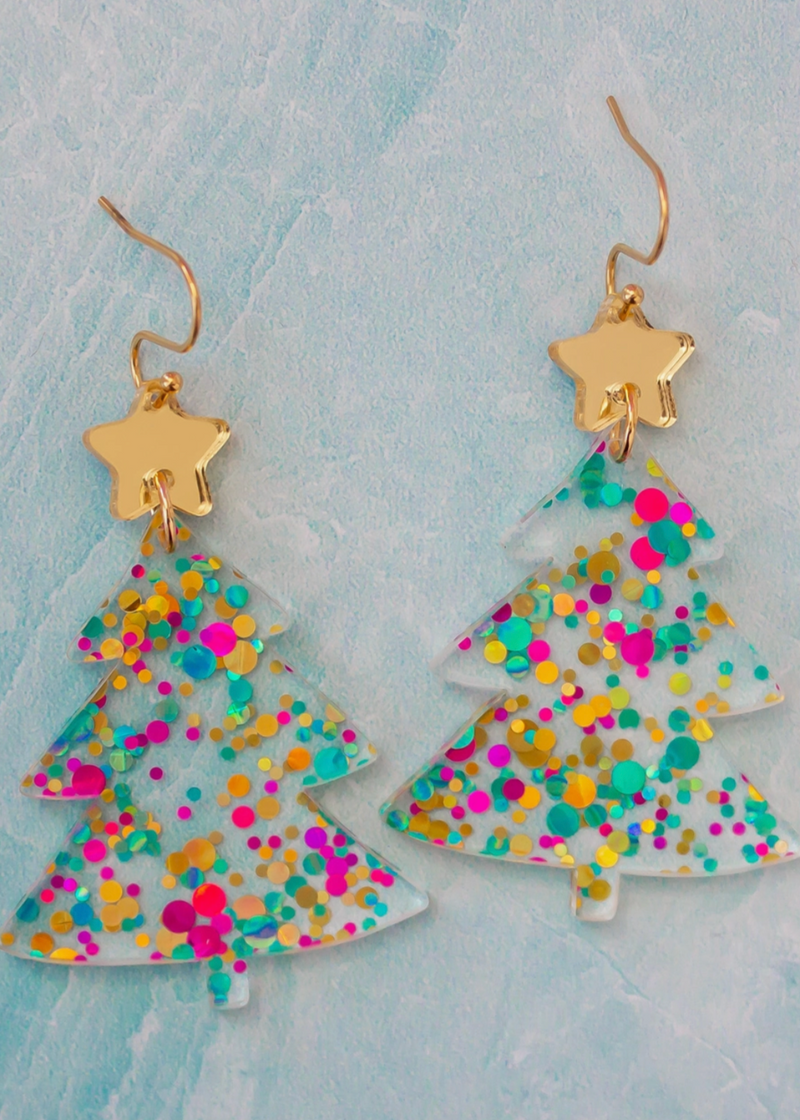 Confetti Christmas Tree Earrings