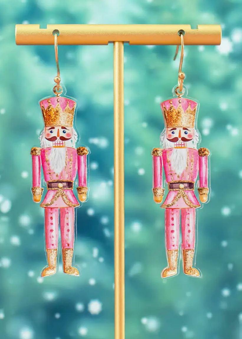 Pink Nutcracker Earrings