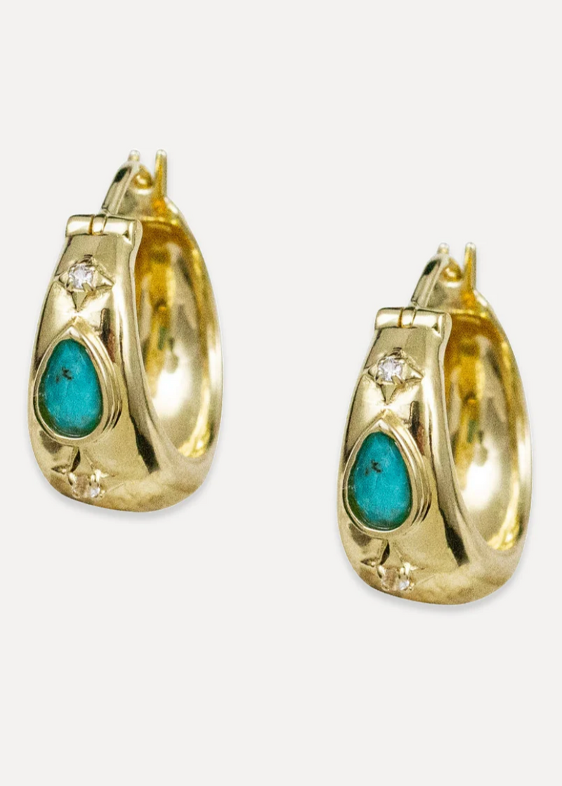 Fez Turquoise Hoops