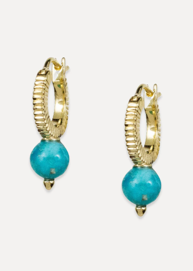 Turquoise Pluto Hoops