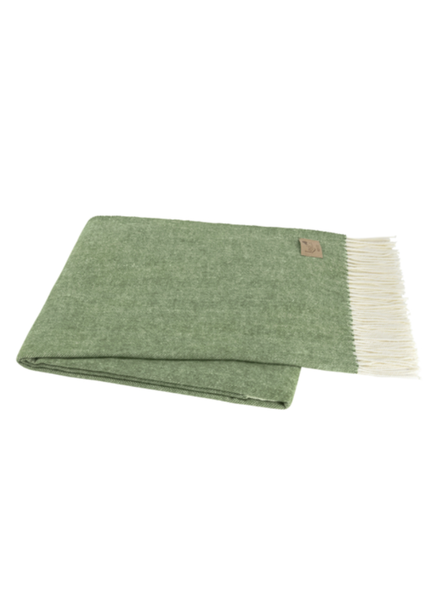 Olive Italian Herringbone Throw