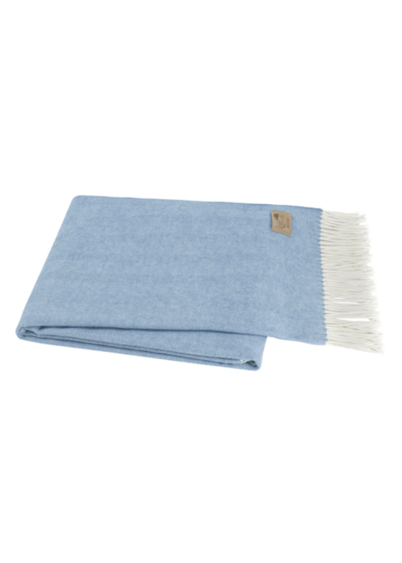 Blue Denim Italian Herringbone Throw