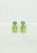 Amazonite & Green Qtz Earrings