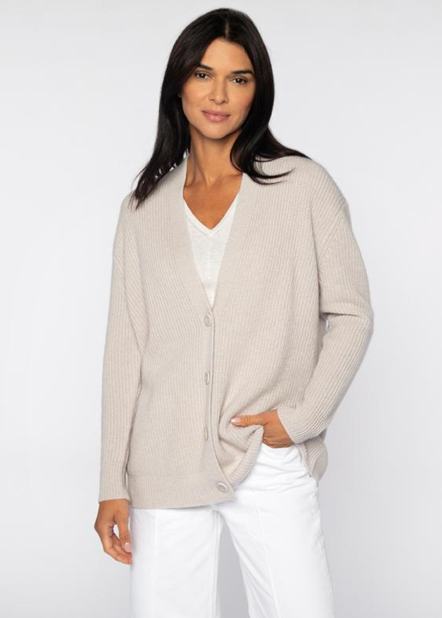 Kinross Boyfriend Cable Cardigan