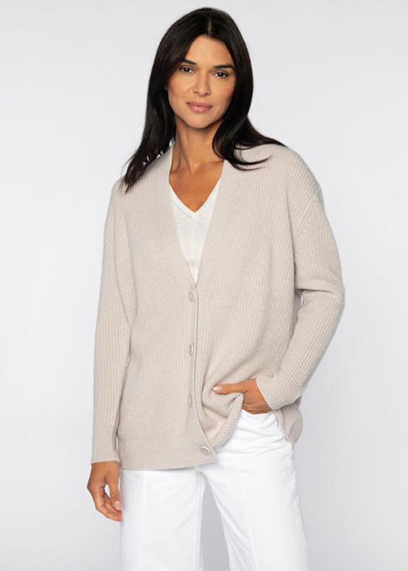 Kinross Boyfriend Cable Cardigan