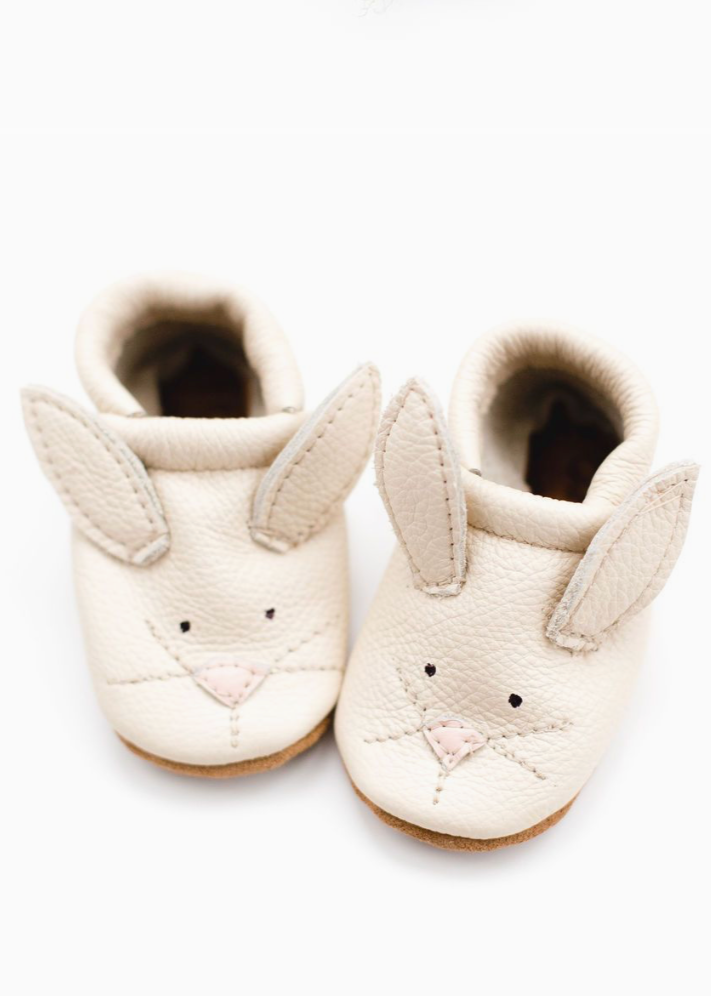 Cream Bunnies Leather Shoes