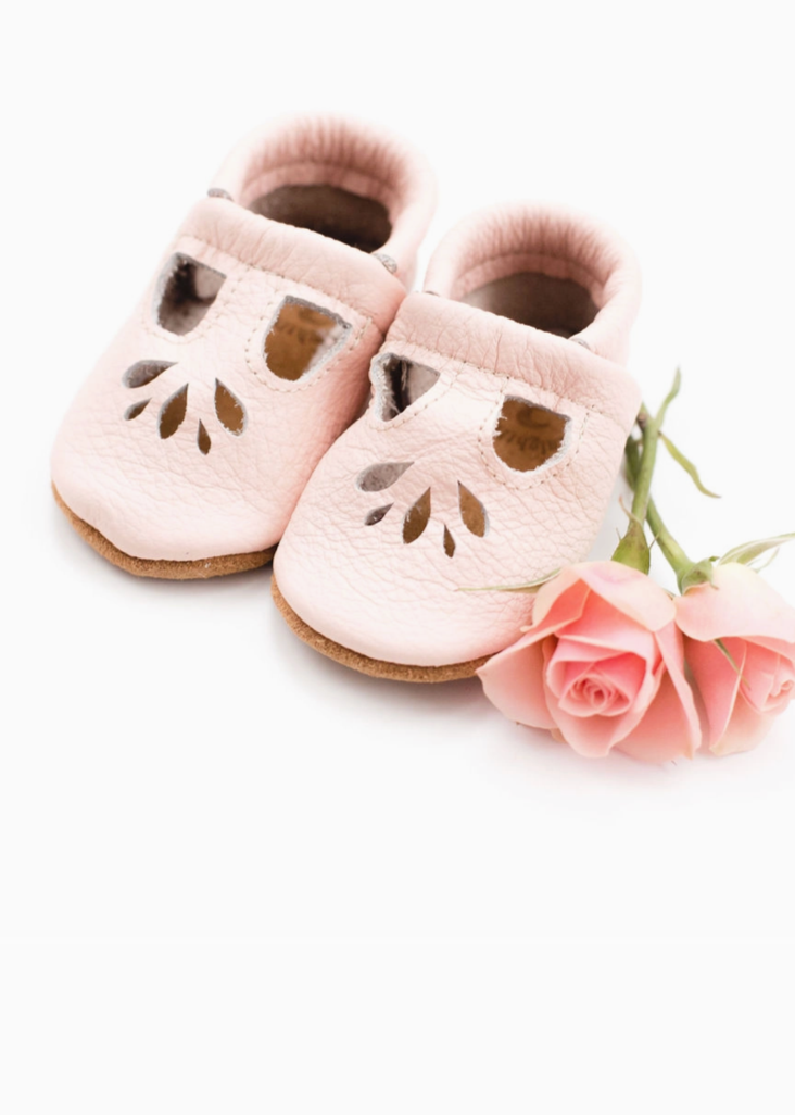 T-Strap Shoes - Rose Blush