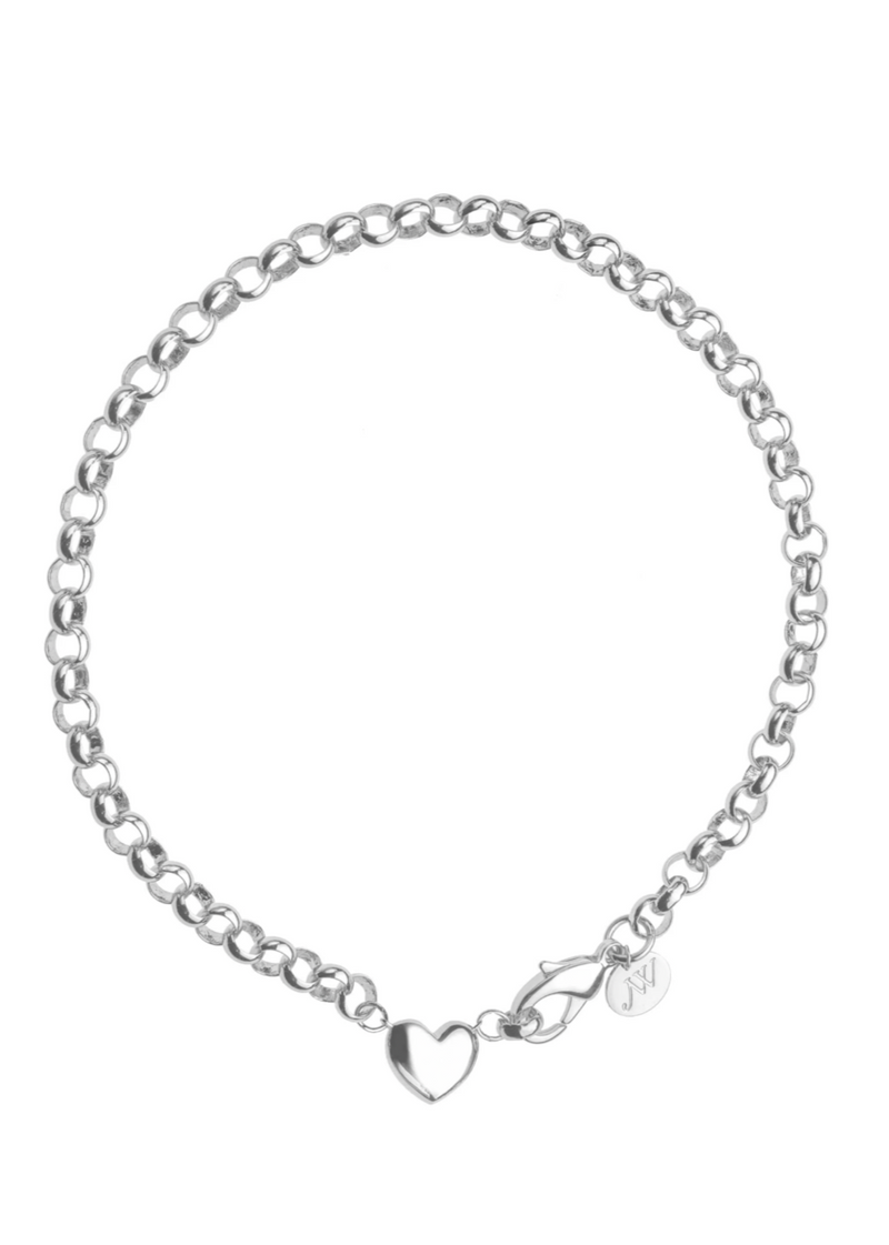 Jane Win Little Bit Of Love Rolo Chain Silver