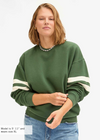 Clare V Oversized Varsity Sweatshirt Forest