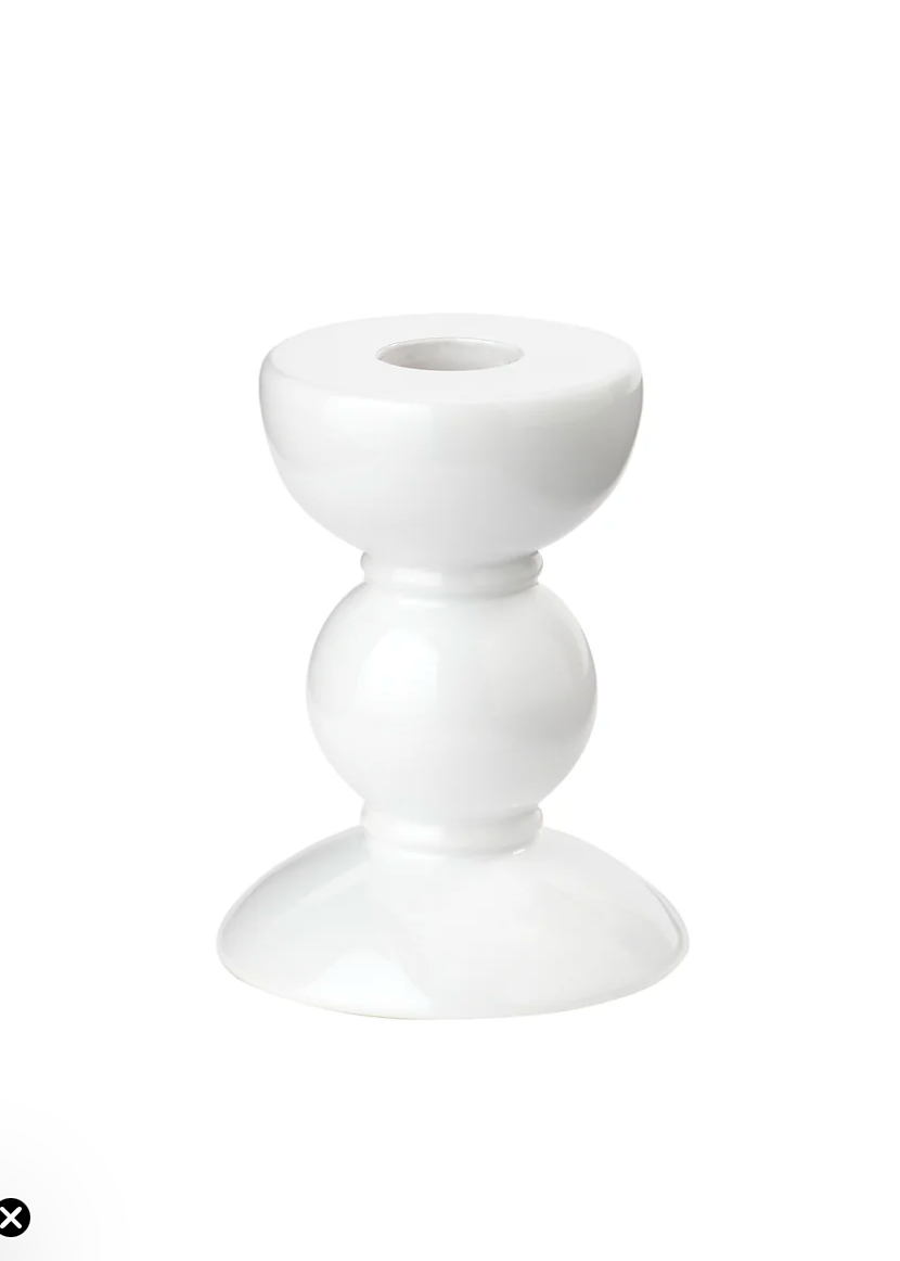 White Bobbin Candle Stick Small