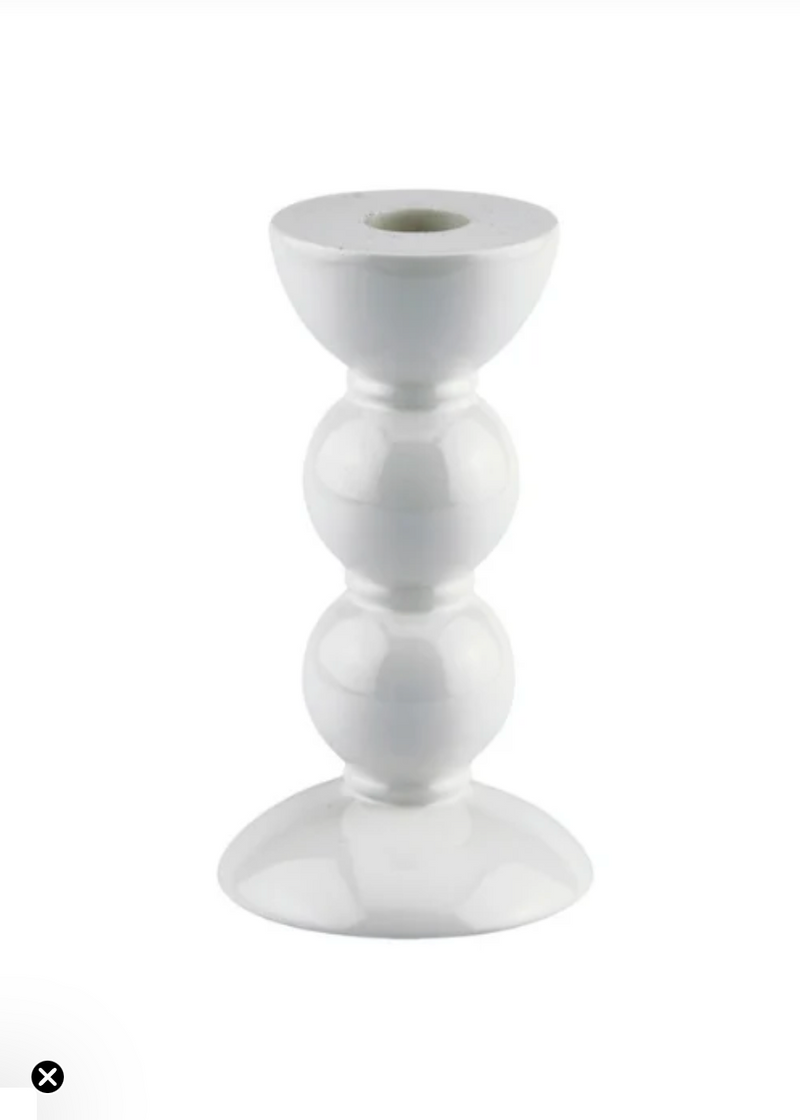 White Bobbin Candle Stick Medium