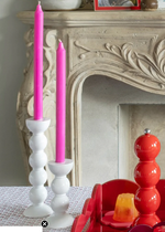 White Bobbin Candle Stick Medium