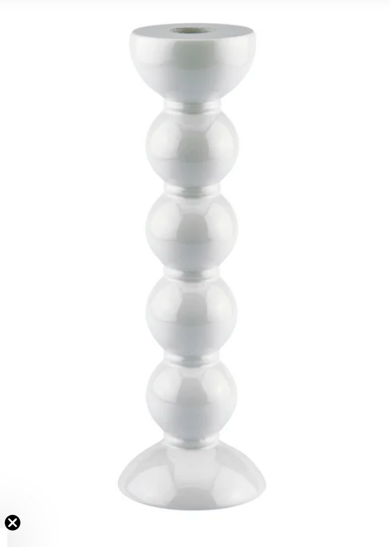 White Bobbin Candle Stick Tall