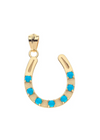 Jane Win LUCKY Seven Stone Horshoe Necklace Turquoise