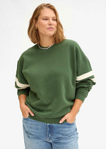 Clare V Oversized Varsity Sweatshirt Forest