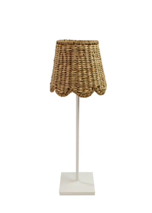 Scalloped Seagrass Lampshade Natural