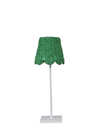 Scalloped Twisted Paper Lampshade Green