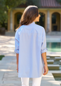 F&E Victoria French Blue & White Tuxedo Shirt