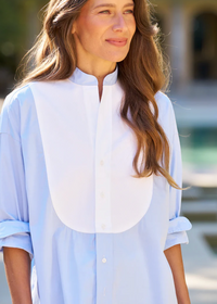 F&E Victoria French Blue & White Tuxedo Shirt